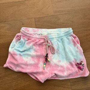 Loveshackfancy LSF pink tie dye terry shorts L